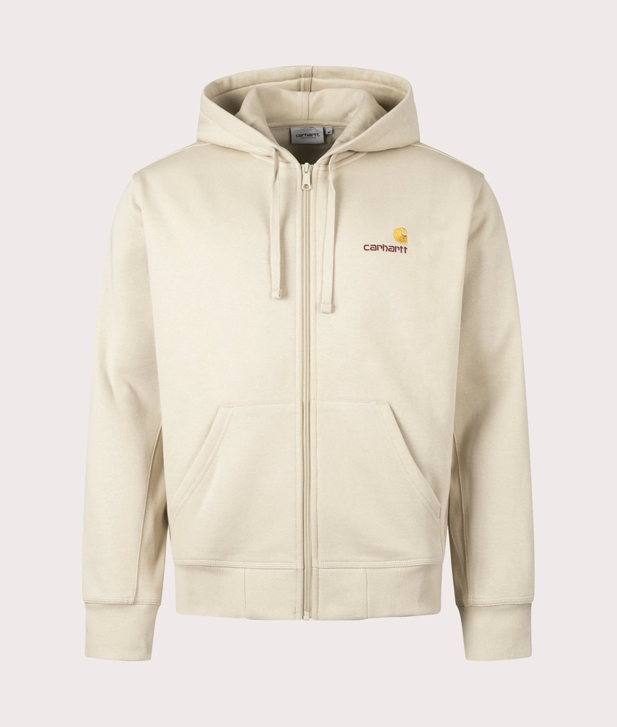 Carhartt WIP Mens Relaxed Fit American Script Zip Through Hoodie